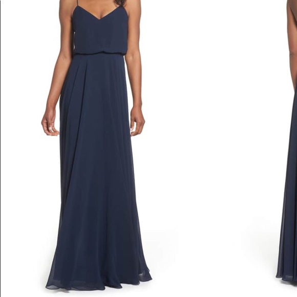 Jenny Yoo Dresses & Skirts - Jenny Yoo Innes Chiffon Navy Dress